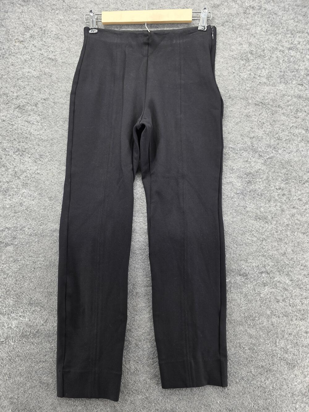 Quince Pants Womens Small Black Ultra-Stretch Ponte Pintuck Ankle Slim Pull On